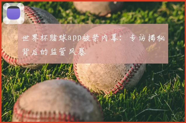 世界杯赌球app被禁内幕：专访揭秘背后的监管风暴