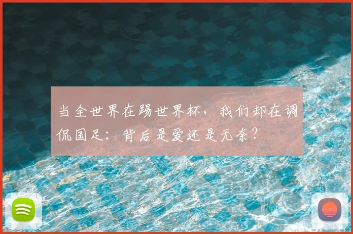 当全世界在踢世界杯,我们却在调侃国足:背后是爱还是无奈?